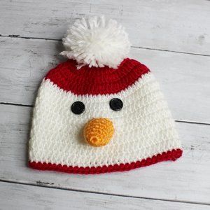 So Dorable Baby Boy Girl Snowman Hat Size 6 12 Months White Red Carrot